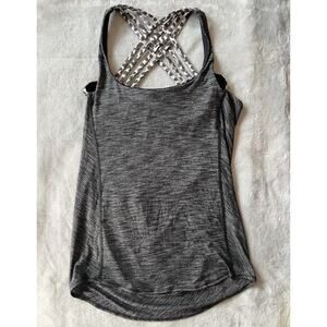 Lululemon Sz 4 Wild Tank Top Built in Bra Open Back Strappy Ace Spot Print Y2K